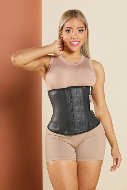Roselle Short-Torso Latex Corset — High Compression Waist Sculptor