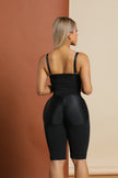 Back view of Jade high-back capri Stage 2 Colombian faja designed for BBL and post-liposuction recovery with firm compression.