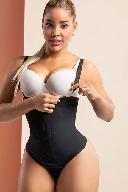 Jasmine strapless thong shapewear by ÉVORAUK Shapewear London, invisible Brazilian Powernet design