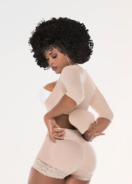 ÉVORAUK Coccyx Sculpt Pad post-surgical coccyx and lower back compression support for lipo and tummy tuck recovery in the UK.
