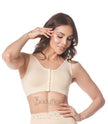 Mid-support post-surgery bra with front closure by ÉVORAUK Shapewear London, designed for breast surgery recovery and medium compression support.