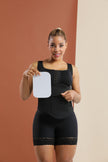 Back view of ÉVORAUK London post-operative abdominal compression foam designed for liposuction and tummy tuck recovery.