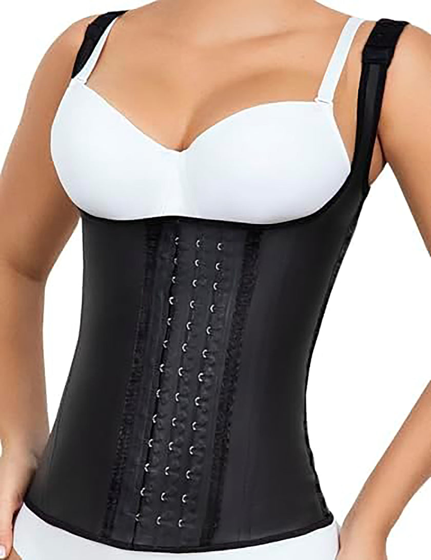 Roselle high-back latex waist trainer vest by ÉVORA Shapewear London
