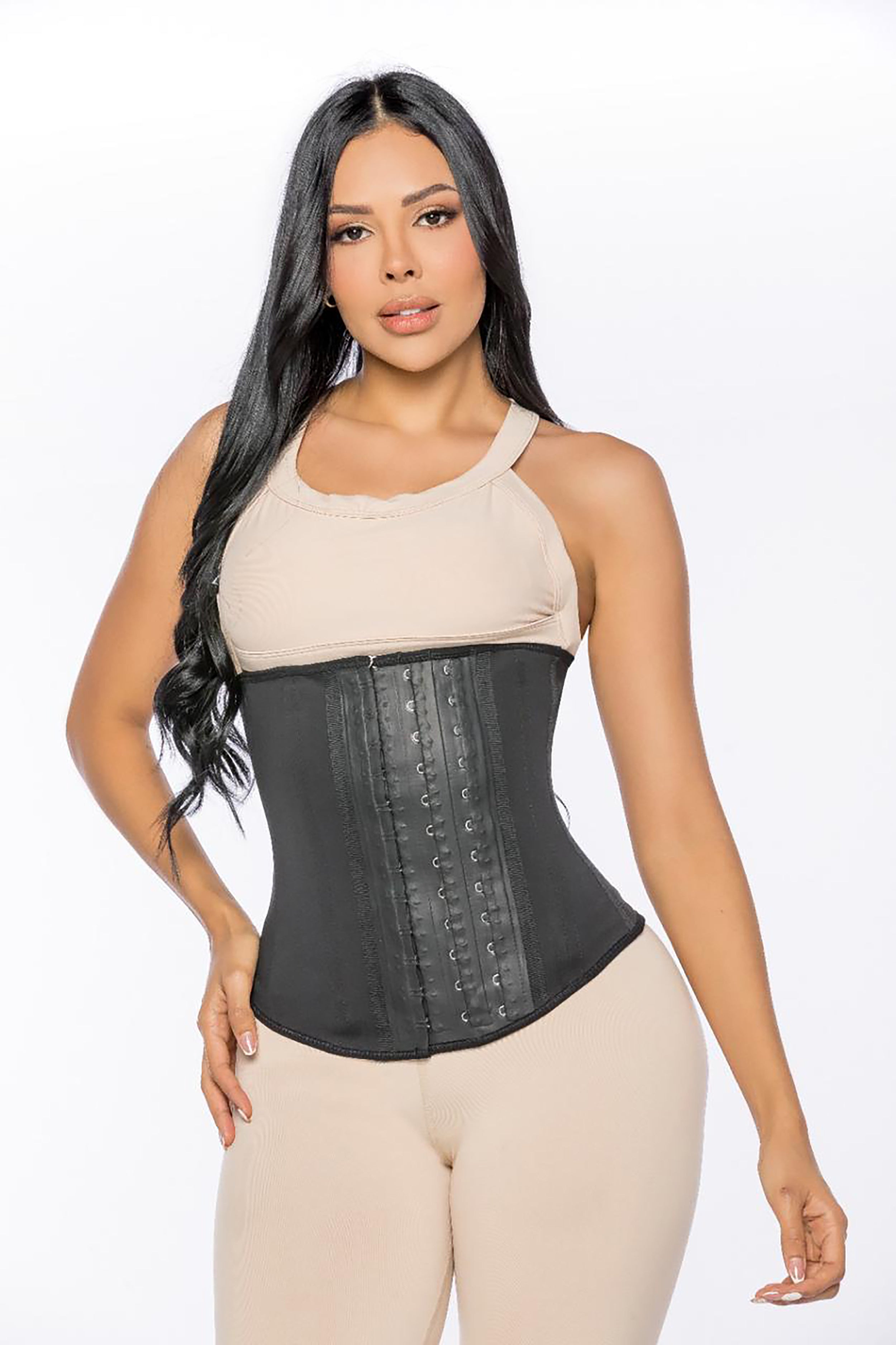 Roselle long-torso latex waist trainer by ÉVORAUK Shapewear London for waist sculpting